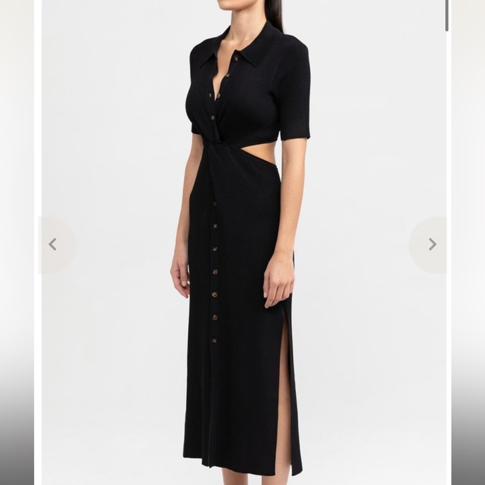 Significant Other Delta Knit Midi Polo Cutout Dress